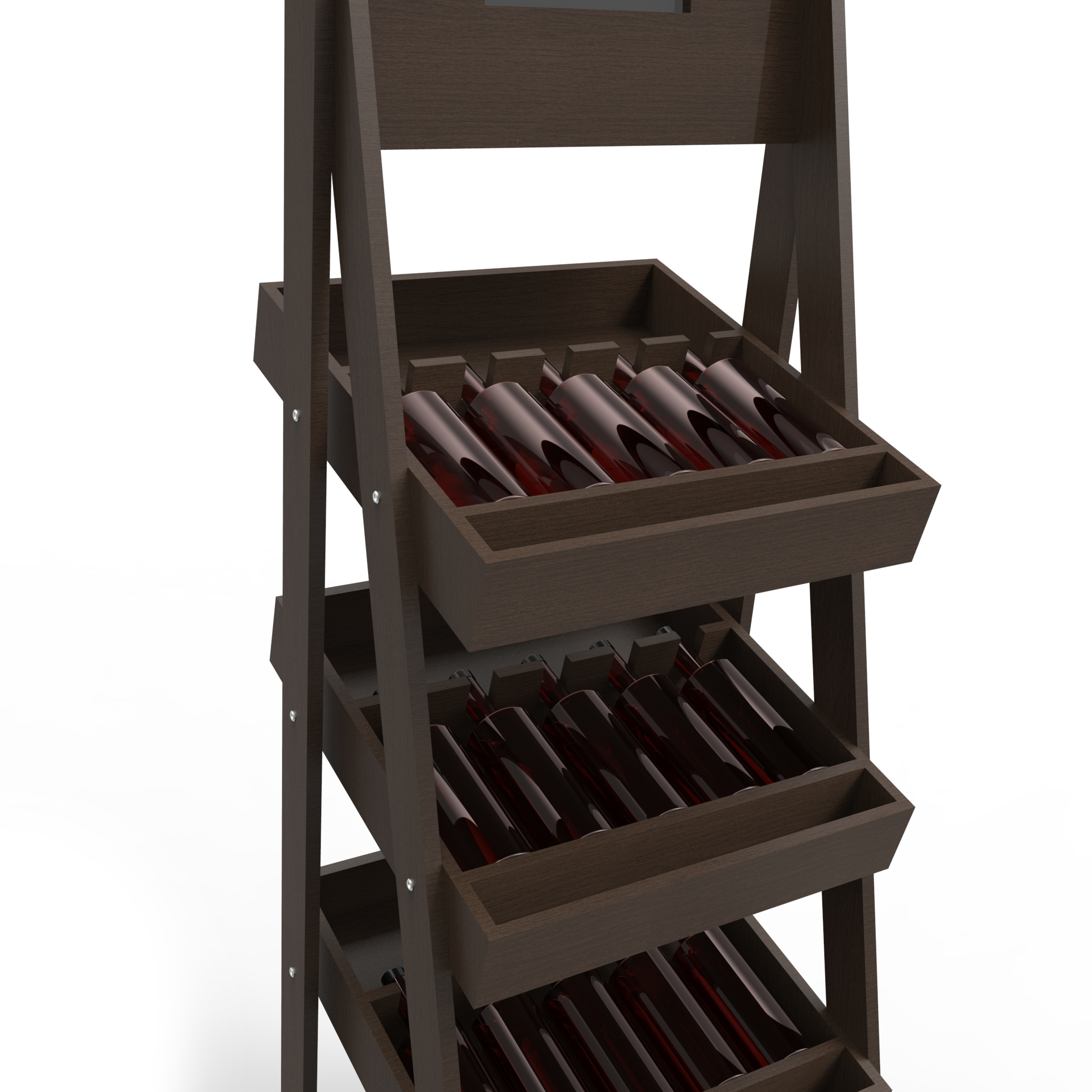 SGS Wooden Retail Display Stands Gin Display Stand With LCD Screen