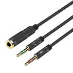 CTIA 2 Male To 1 Femal 30cm AUX Extension 3.5mm Audio Cable