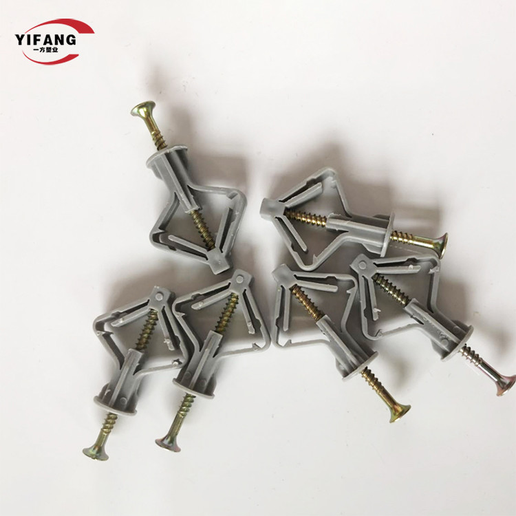 Customized color nylon toggle anchor / butterfly screw anchor 10*38mm Dia