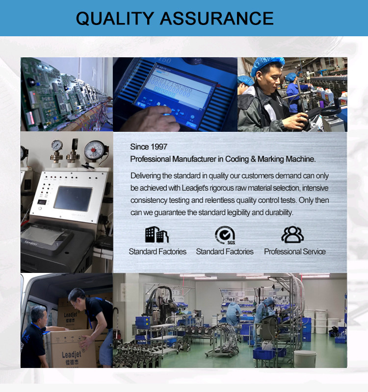 Food Packages Leadjet Inkjet Printer / Expiry Date Coding Machine With Samrt Cartridge