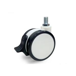 Wholesale PU TPR Material M12X25MM Medical Caster Wheels With Brake Central Locking from china suppliers