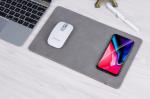 Mobile accessories wireless charger New Creative PU Leather Mouse Pad for iPhone