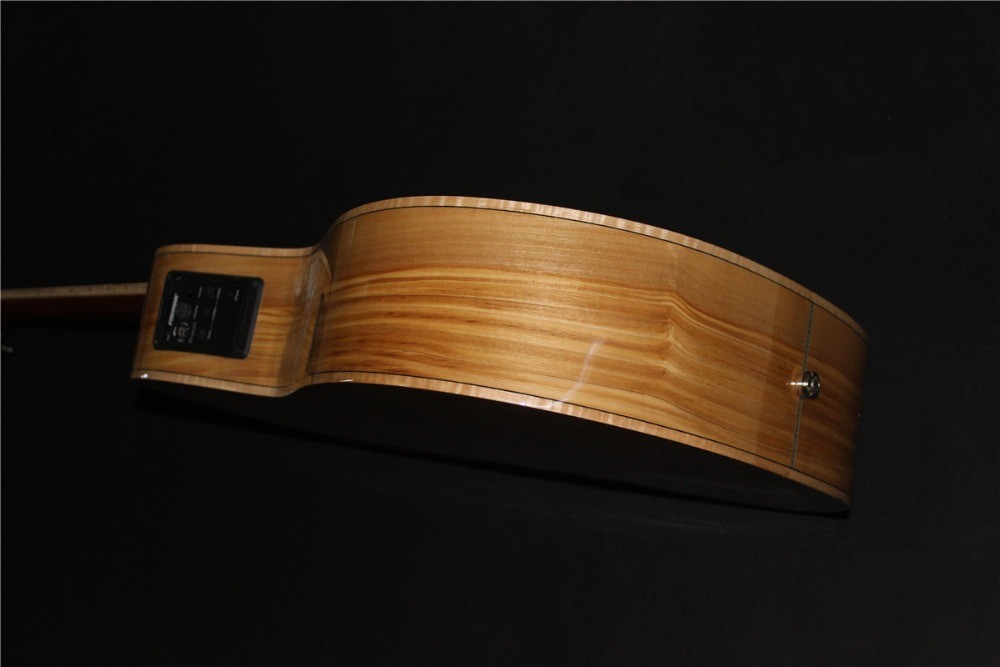AAAA all Solid imported olive wood OM body custom guitar acoustic electric guitar
