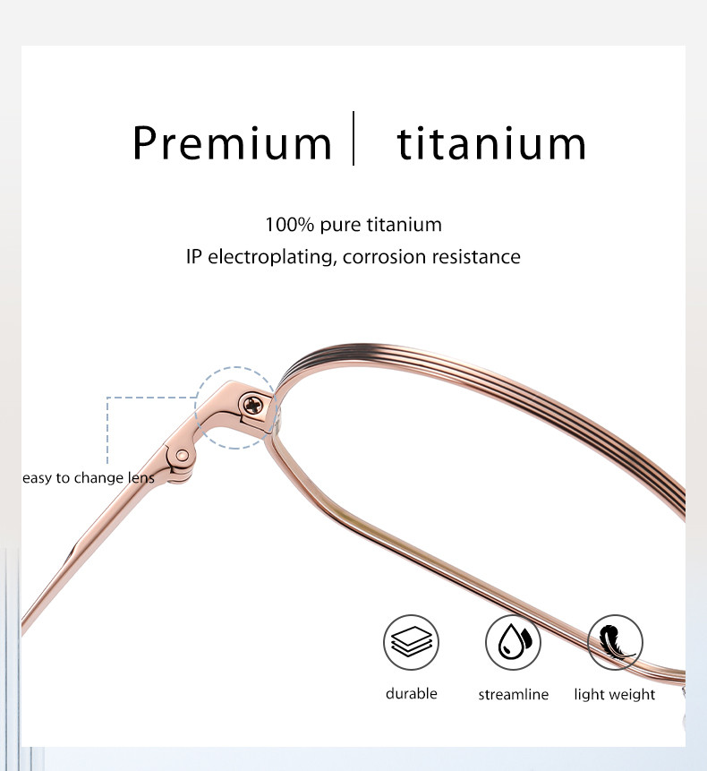 Women Men Titanium Frame Glasses Retro Round Clear Lens Eyeglasses