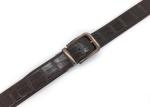 Men Reversible Buckle Belt Croc Pattern Leather , Curved Dress Strap