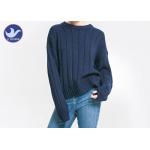 China Ribs Knitting Ladies Wool Jumpers Acrylic Blended Pullover Sweater Anti - Pilling for sale