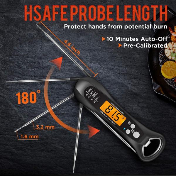 Digital Waterproof Instant Read Food Thermometer BBQ Cooking Oven Meat With Magnet