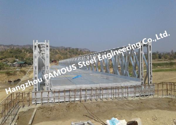 Suspension Portable Deck Truss Bridge Hot Dip Galvanized Or Painted Corrosion