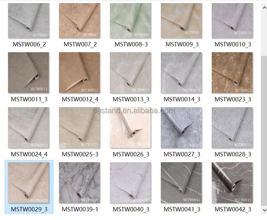 0.60m *5m Marble Vinyl Adhesive Wallpaper for Furniture Table Stickers in Modern Design Style