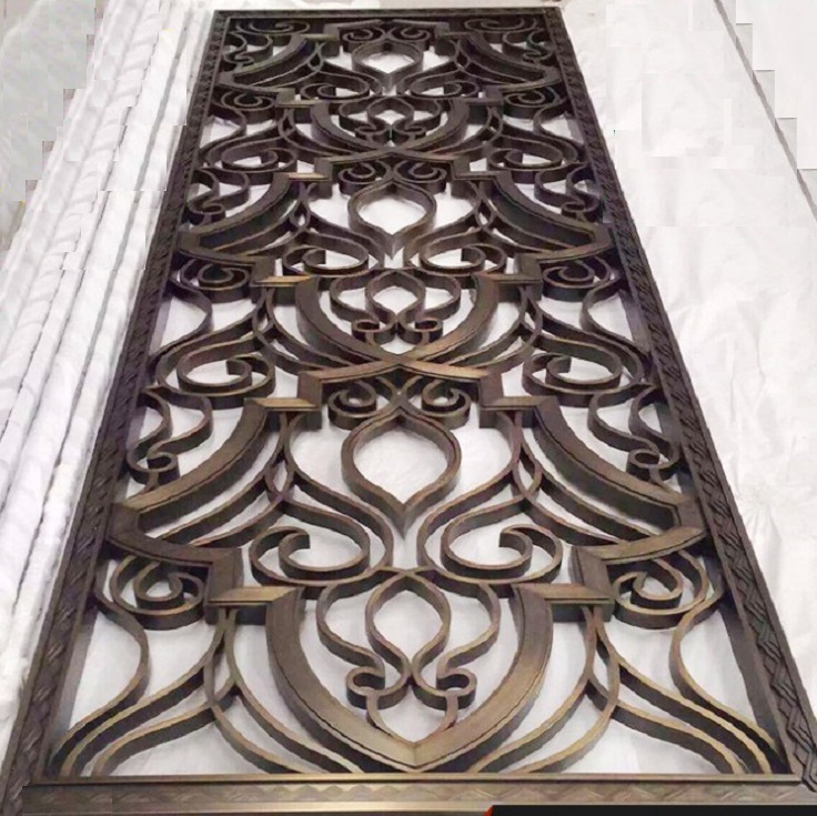 Customized interior decor gold metal room dividers partitions screen 8 ft