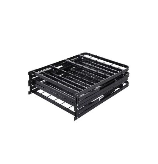 Living Room Bedroom Furniture Full Size Foldable Metal Platform Smart Base Bed