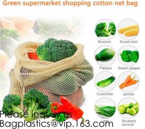 Wholesale Green Supermarket Shopping Cotton Net bags, Mix Color Narrow Long Handle Cotton Net Shopping Bag, Bagease, Bagplastics from china suppliers