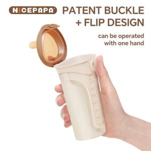 Wholesale NICEPAPA FLIP-CAP Durable BPA-Free Food Grade Silicone Baby Bottle Hollow Scale Easy Grip (Cross hole M) from china suppliers