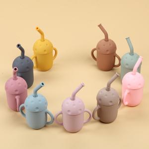 Wholesale Portable Silicone Feeding Cup Baby Silicone Drinking Cups ODM 11*6.5*14cm from china suppliers