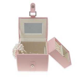 Wholesale Custom Logo Handmade Portable Travel Jewelry Box For Retail Pink Color from china suppliers