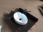 Prefab Elegant Dark Grey Granite Vanity Tops Hotel Bathroom With Ceramic Sink