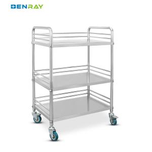 Wholesale 3 Layer Hospital Stainless Steel Medical Instrument Trolley from china suppliers