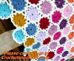 Hand-Woven Daisy colored stripes Crochet blanket flowers wallpaper table cloth