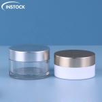 Electroplated Lids PET Cosmetic Jar 15ml 30ml For Eye Face Body Cream Packaging