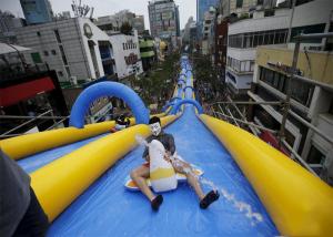 Wholesale Custom Blue Giant Inflatable Water Slide City Street Event Long Life Span from china suppliers