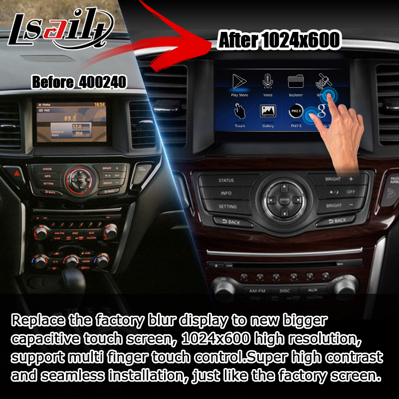 Nissan Patrol Y62 2010-2016 touch screen upgrade with android auto carplay youtube video interface