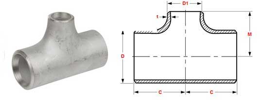 Stainless Steel Reducing Tee Dimensions