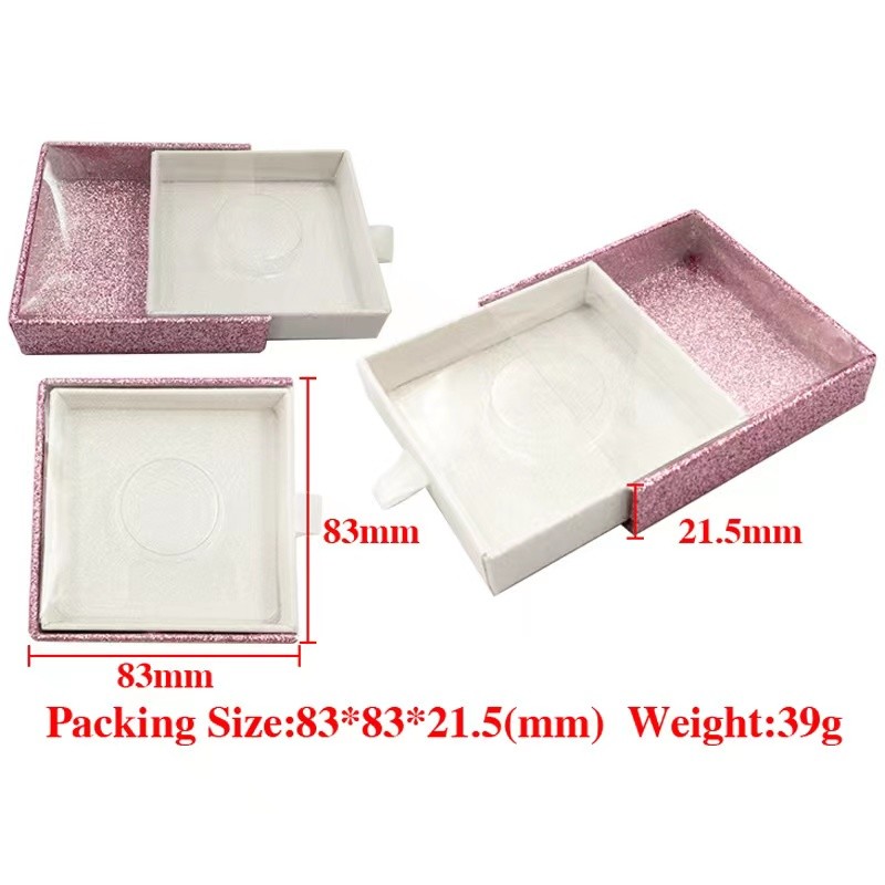 350g Logo Printed Paper Lash Boxes Custom Marble Glitter Eyelash Packaging