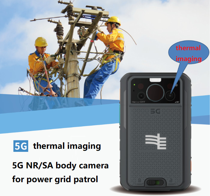 7000mah 5G Body Worn Camera with 2G 16G Internal Memory and 1.5W LED Spotlight and Floodlight
