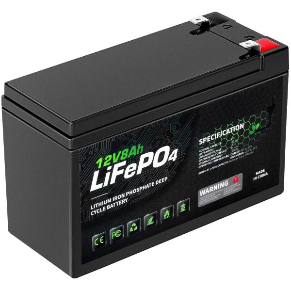 RV Solar Lithium Phosphate Battery Marine 12V 8Ah Lead Acid Battery Replacement