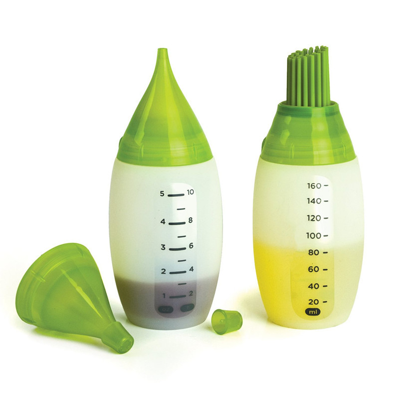 Portable Silicone Barbecue Brush With Bottle Heat Resistant Durable For Oil