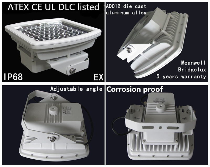 UL844 ATEX IECex class 1 division 2 60w led explosion proof flood light IP68 rating 5 years warranty