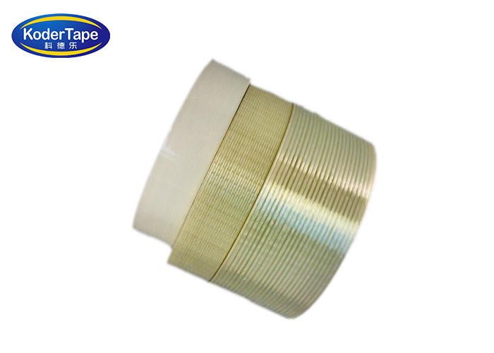 Fiber Tape Backed Clear PET Film Reinforced 1.02M Width With Glass Fiber