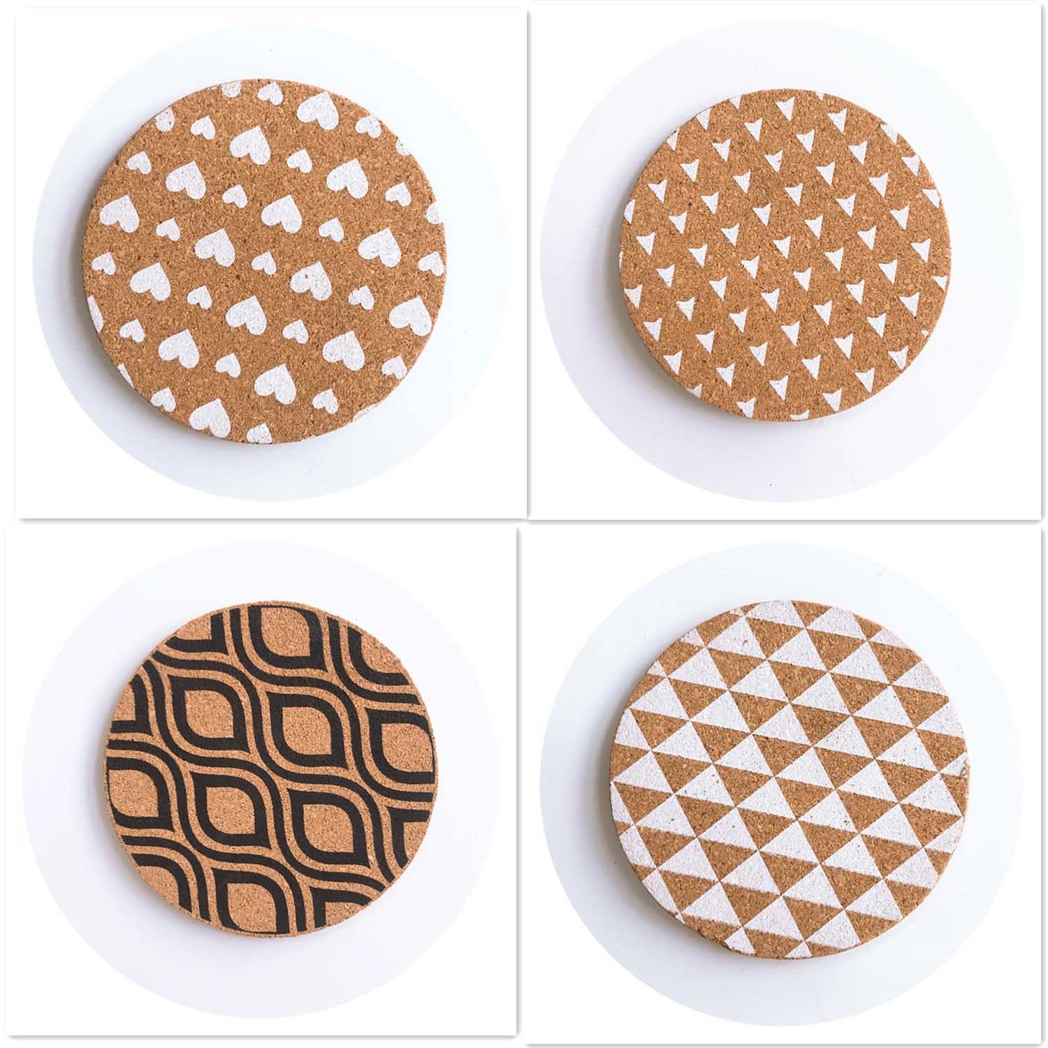 Dia4" Natural Cork Coasters Round Antitear