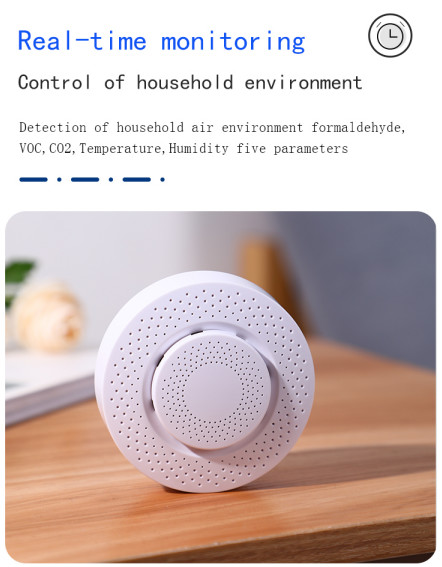 Glomarket Wifi Tuya Smart Air Box Formaldehyde / CO2 / VOC / Temperature / Humidity Remote Control For Household Hotel