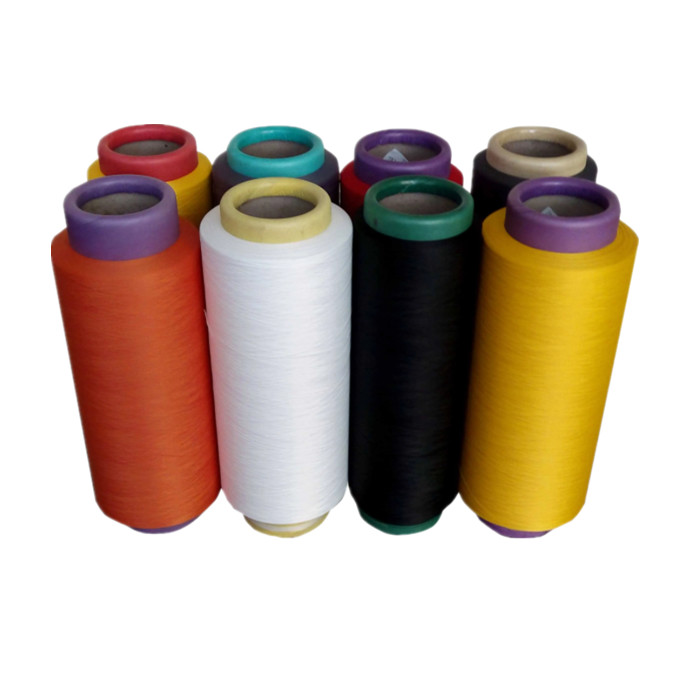 Black Dyed Colors 300D 100% Polyester Filament Yarn Knitting Weaving Fabric