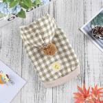 Keep Warm Dog Pet Short Plaid Hooded Coat Thickened Custom Logos Pet Clothing