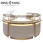 Modern Fashion Style Round Jewelry Shop Showcase No Installation With Low Power