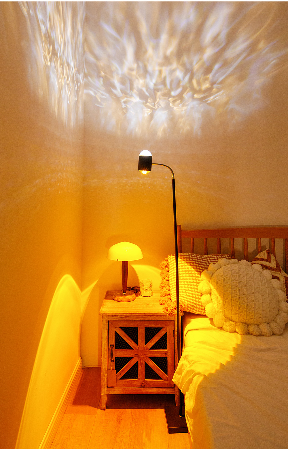 Intelligent Control LED Floor Lamp Water Ripple Design for Coffee Shop or Night Light