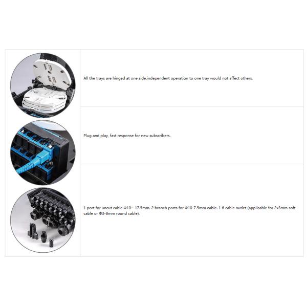 SC Adapters Fiber Optic Junction Box , Wall Mount Fiber Distribution Box Flipped Over Without Screw