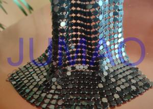 Wholesale Black Slices Metal Sequin Fabric , 4 Mm * 4 Mm Common Areas Metal Flake Fabric from china suppliers