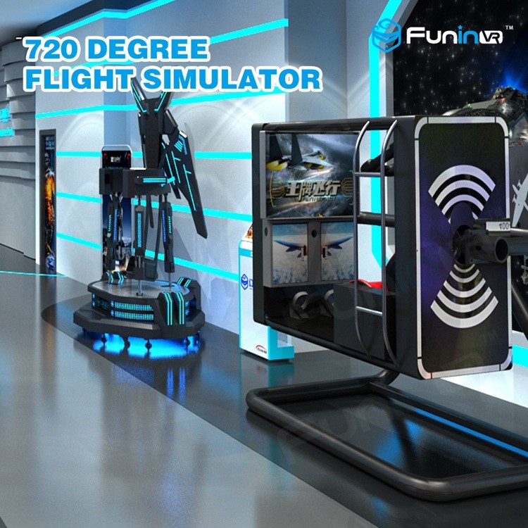 Black / Yellow One Player Flight Simulator Virtual Reality With 50 Inch Screen