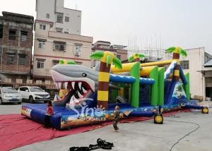 Wholesale Outdoor Commercial Jungle Shark Inflatable Obstacle Course For Kids And Adults Fun from china suppliers