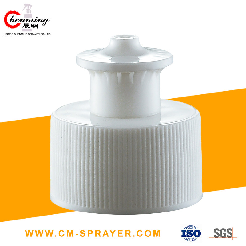 28-410 Cosmetic Bottle Caps 28/400 Push Pull Cap Black White Push Pull Bottle Tops Manufacturers