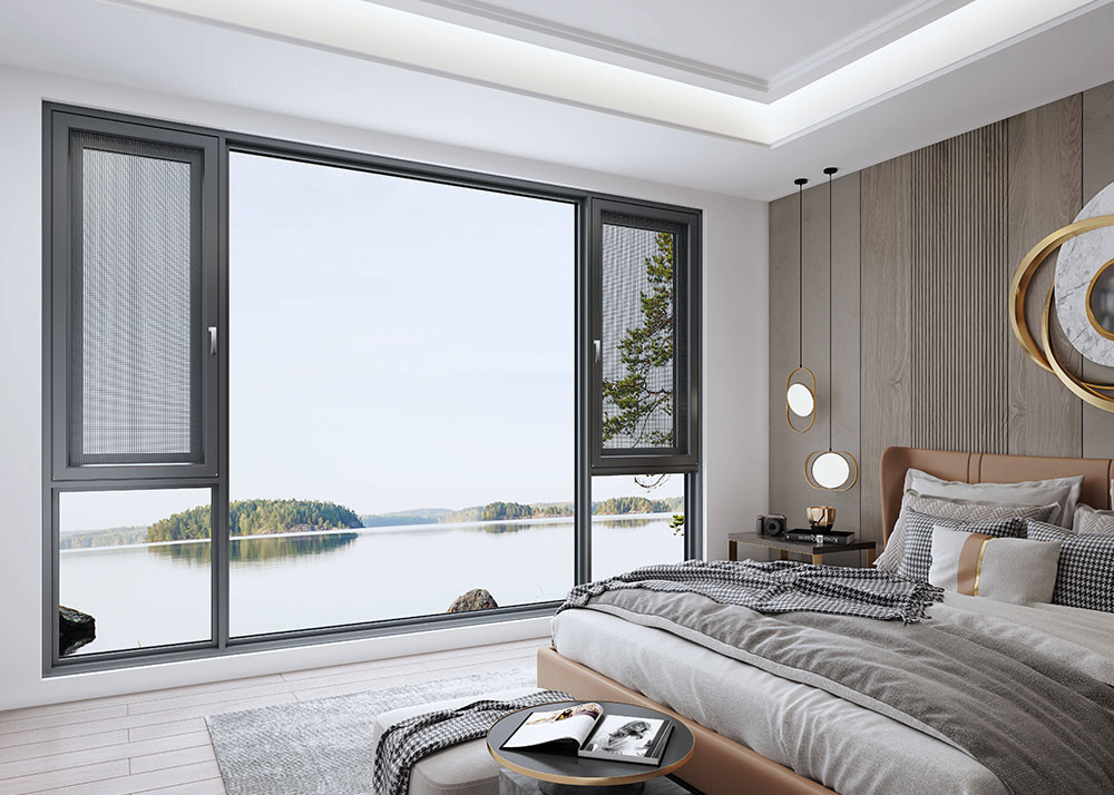 Folding Screen Aluminum Sliding Window for Home 2.2mm Wall Thickness