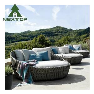 Wholesale Bedroom Garden Line Daybed Lounger Bed Outdoor Furniture Rattan Bed from china suppliers