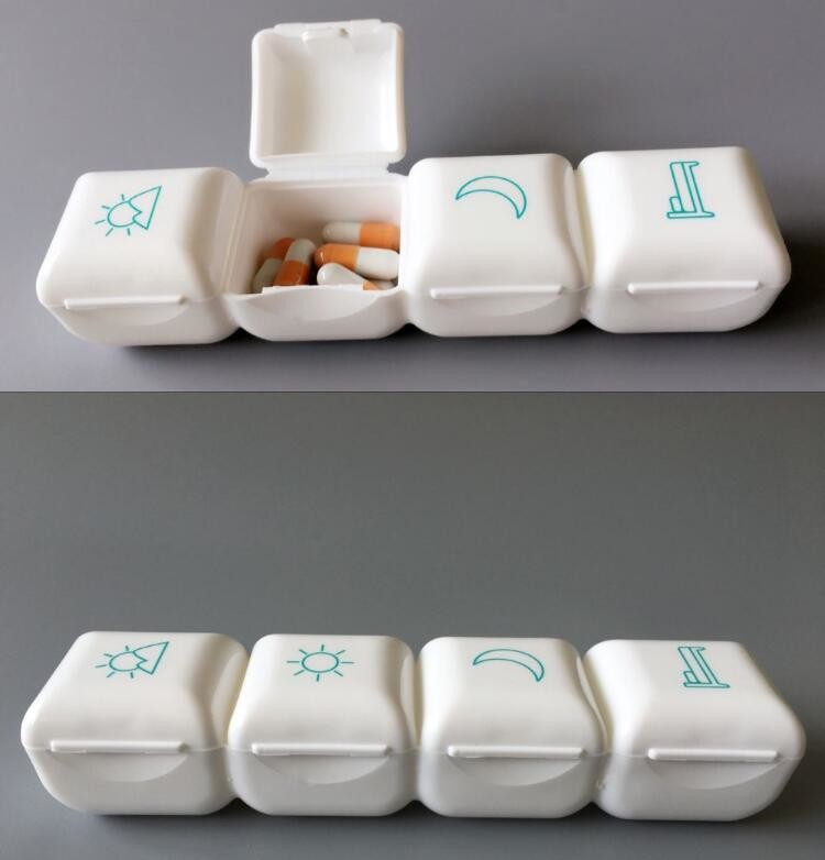 Weekly unique design spring push button medicine box, Monthly plastic medicine storage box for 31 day, case, box, contai