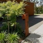 Metal Letter Box Corten Steel Garden Sculpture Eye Catching For Outdoor Spaces