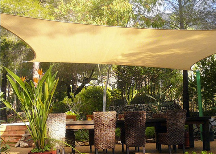 Rectangle Outdoor Shade Sails For Traditional Pergola , Stainless Steel A Ring Sun Shade Fabric