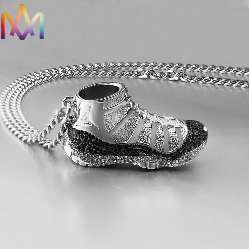 Eco Friendly 32g Hip Hop Shoe Mens Engraved Necklace