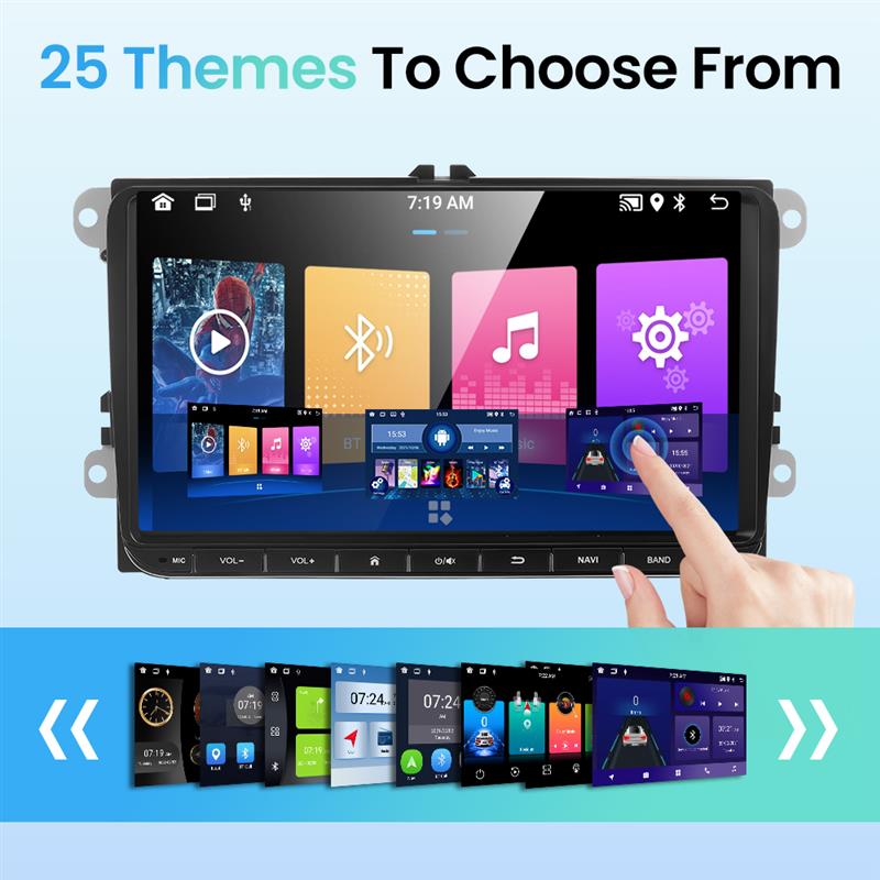 2.5D Screen 360 Android 12 Car Multimedia Player for Volkswagen Golf Polo Tiguan Passat